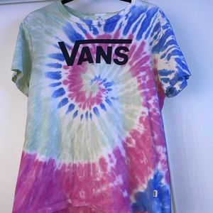 Vans Tie Dye T Shirt skater Size Large Pink Green and Blue